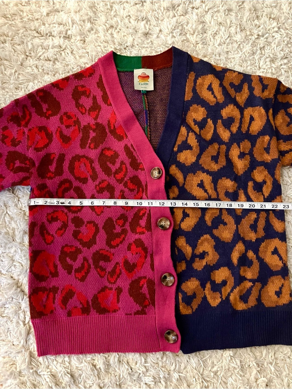 FARM Rio Colorblock Leopard Cardigan - Picture 6 of 7